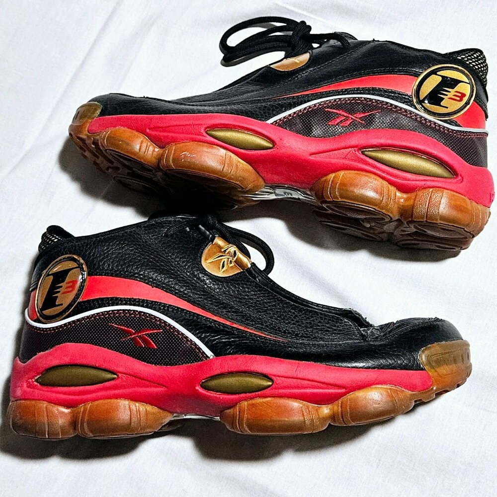 REEBOK BASKETBALL ANSWER 1 BLACK RED GOLD 10 EUC